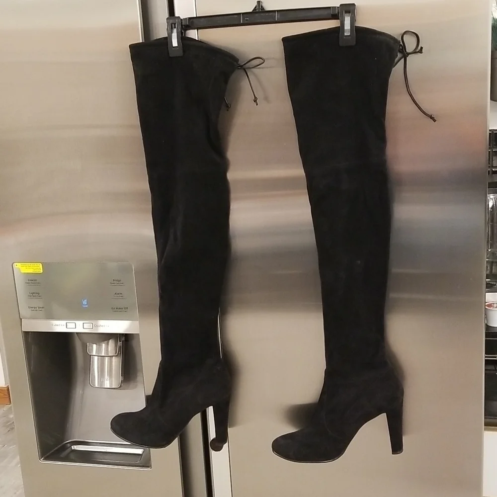 💕STUART WEITZMAN💕 Highland Suede Over-the-Knee Boots ~ Black 8.5